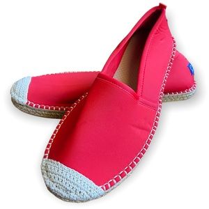 Sea Star Beachwear Shoes Red Crochet Neoprene Espadrille Slip On Size 10